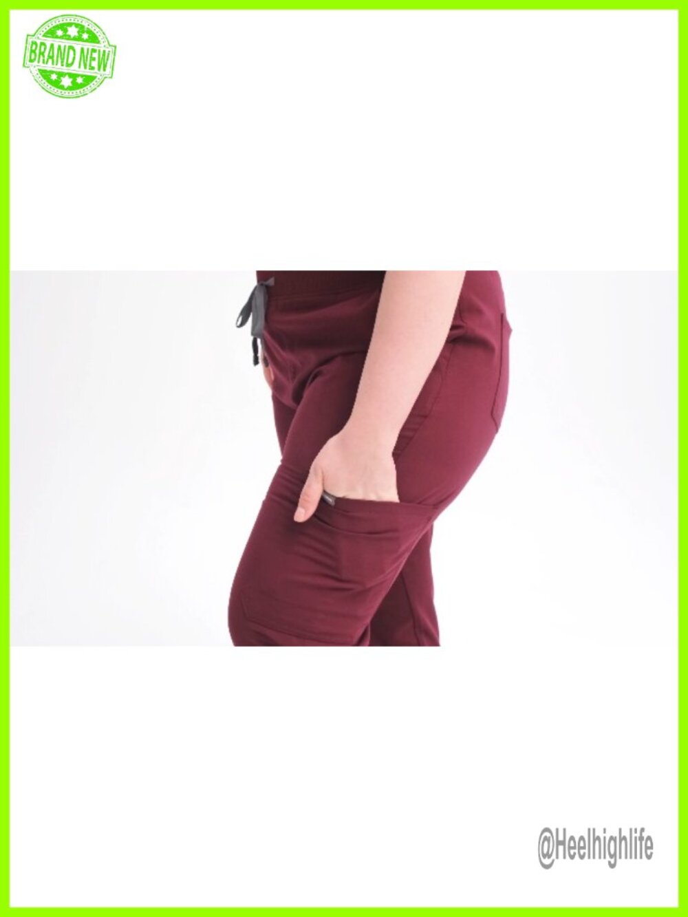 Scrub Pants for Women Slim Fit Four Way Stretch Yoga Waistband Joggers 8 Pockets - Picture 5 of 6